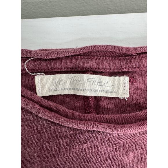 We The Free Womens My Baby Tee Red Maroon Soft Tshirt Size Small - Picture 3 of 6